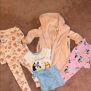 Adorable Pink Kids Pajama Set with Cartoon Print